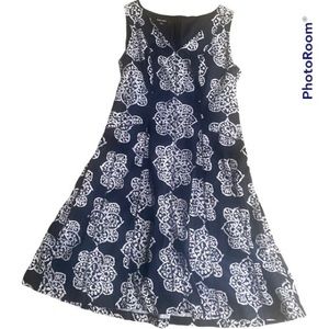 Nine West navy and white summer dress size 10